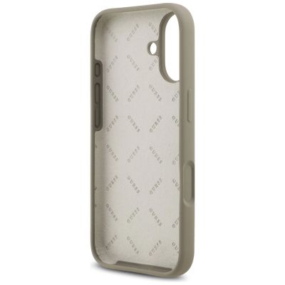 7. Etui Guess Silicone Big 4G Script na iPhone 17 - brązowe