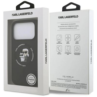 8. Etui Karl Lagerfeld Silicone Karl&Choupette Ring MagSafe do iPhone 17 Pro Max - czarne