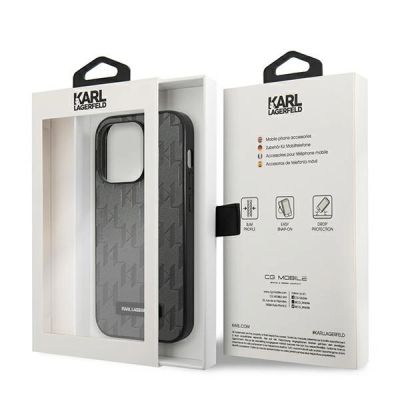 8. Etui Karl Lagerfeld Saffiano Mono Metal Logo na iPhone 14 Pro Max 6,7" - szare