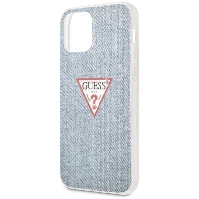 6. Etui Guess Jeans Collection na iPhone 12 mini - niebieskie