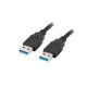 6. LANBERG KABEL USB-A 3.0 M/M 1M CZARNY CA-USBA-30CU-0010-BK