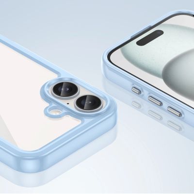 6. Etui Outer Space Case z żelową ramką do iPhone 16 Plus - niebieskie