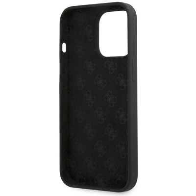 7. Etui Guess Silicone Script Gold Logo na iPhone 13 Pro Max - czarne