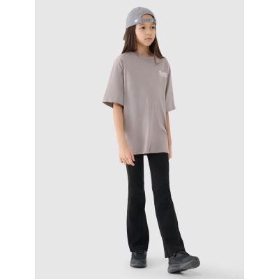 5. T-shirt dziewczęcy oversize z nadrukiem 4F 4FJRSS25TTSHF2586-83S
