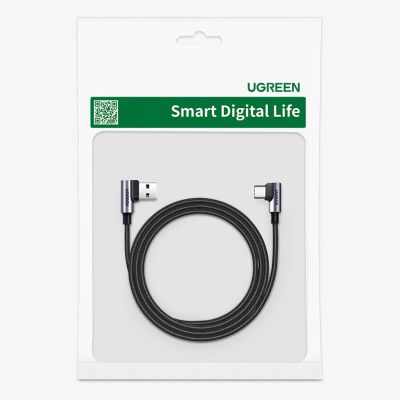 5. Ugreen kabel kątowy 90° USB C - USB 2.0 480Mb/s 3A 3m czarny (US176)