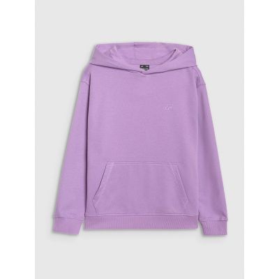 6. Bluza dresowa nierozpinana z kapturem dziewczęca 4F 4FJRAW25TSWSF2467-51S