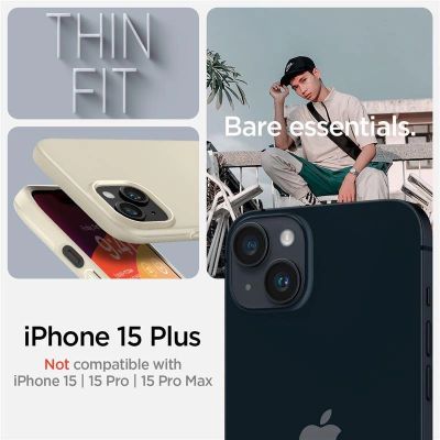 3. Etui Spigen Thin Fit na iPhone 15 Plus - beżowe