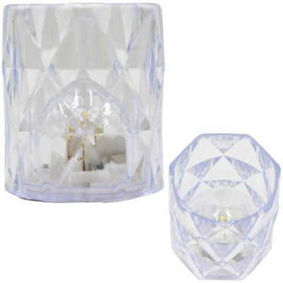 9. MINI LAMPA DEKORACYJNA 6 CM TRANSPARENTA CIEPŁY BIAŁY 1 LED