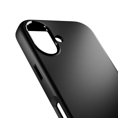 5. Etui silikonowe Puro Icon Mag Pro Liquid Silicone na iPhone 17 kompatybilne z MagSafe, z ochroną aparatu i aluminiowymi przyciskami - czarne