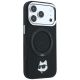 4. Etui Karl Lagerfeld with Ring Stand 360 Choupette Head Pin MagSafe na iPhone 18 Pro / 17 Pro - czarne