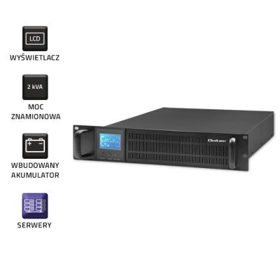 3. Qoltec Zasilacz awaryjny UPS RACK 2kVA 1600W LCD