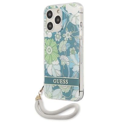 2. Etui Guess Flower Strap na iPhone 13 Pro Max - zielone