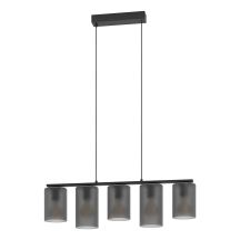 Lampa EGLO Colomera, elastyczny uchwyt, czarny, szary, stal, szkło