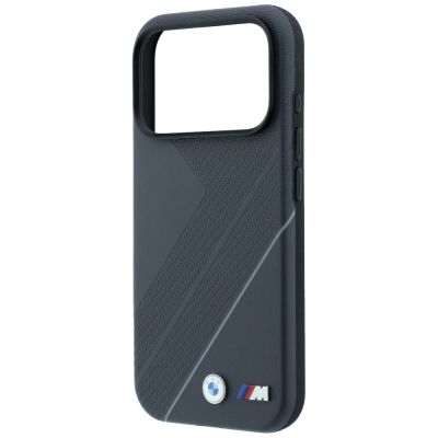 6. Etui BMW M Tire Track with Silver Line MagSafe na iPhone 18 Pro / 17 Pro - ciemnoszare