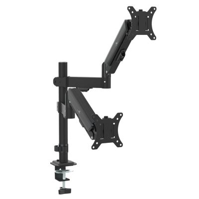 16. MACLEAN UCHWYT NA 2 MONITORY,SPRĘŻYNA GAZOWA, 17"-32", 2-10KG, CZARNY MC-136