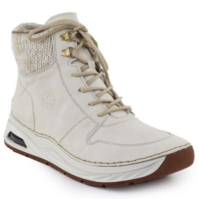 Botki damskie ocieplane trapery beżowe Rieker 44555-60