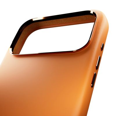 8. Etui silikonowe Puro Icon Mag Pro Liquid Silicone na iPhone 17 Pro Max kompatybilne z MagSafe, z ochroną aparatu i aluminiowymi przyciskami - pomarańczowe