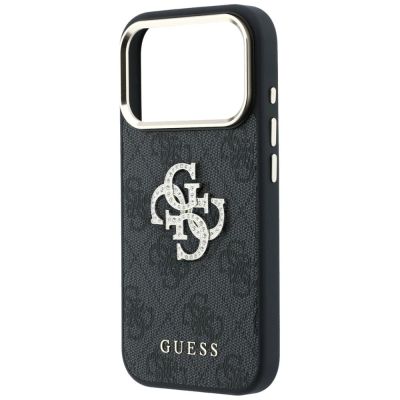 6. Etui Guess 4G & Big Strass Logo na iPhone 17 Pro Max / 18 Pro Max - czarne