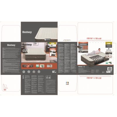 26. Bestway 69050 / 23 dmuchany materac Podwójny materac Szary, Biały Unisex