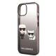 6. Etui Karl Lagerfeld Gradient Ikonik Karl & Choupette na iPhone 14 Pro 6,1" - czarne