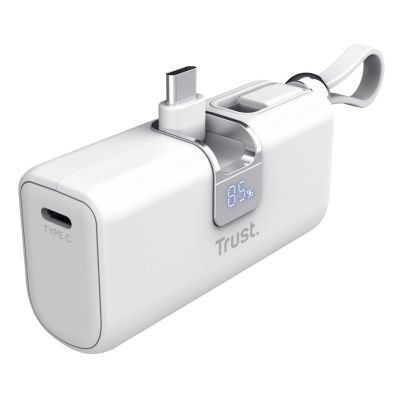 2. Kieszonkowy powerbank TRUST Pacto 5000 mAh biały
