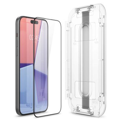 4. Szkło hartowane Spigen Glas.tR EZ Fit FC na iPhone 15 Plus - czarne