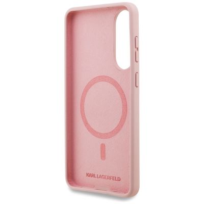 7. Etui Karl Lagerfeld Silicone nauble Heads And Circle MagSafe na Samsung Galaxy S25 Edge - różowe