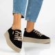 2. Skórzane półbuty sneakersy na platformie czarne Filippo DP6122
