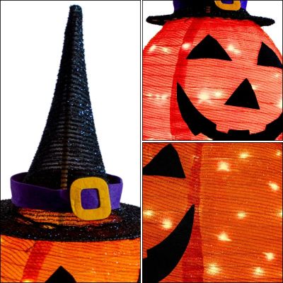 18. DYNIA DEKORACYJNA Z KAPELUSZEM 68CM HALLOWEEN 30LED