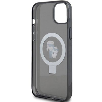 7. Etui Karl Lagerfeld Ring Stand Karl&Choupettte MagSafe na iPhone 14 / 15 / 13 - czarne