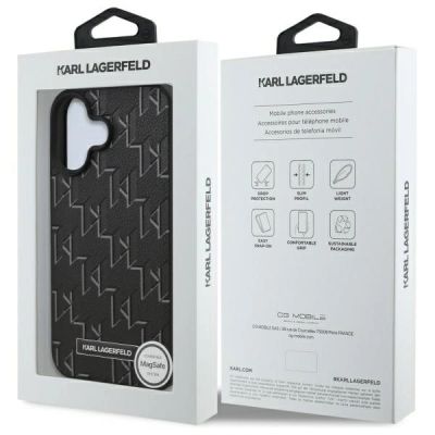 8. Etui Karl Lagerfeld Hot Stamp Magsafe na iPhone 16 - czarne