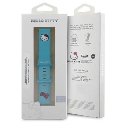 4. Pasek Hello Kitty Silicone Kitty Head uniwersalny 22mm - niebieski