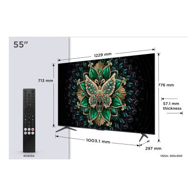 15. Telewizor TCL 55C6K QD-Mini LED 55" 4K Ultra HD Google TV Dolby Atmos DVB-T2 Metaliczny