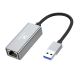 2. Adapter sieciowy Wozinsky WAU-45A Ethernet karta sieciowa LAN Gigabit RJ45 1000 Mb/s USB-A - szara