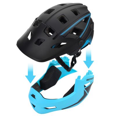 9. Kask rowerowy full-face Meteor Hydra M 55-58 cm czarny/niebieski