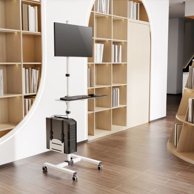 4. Wózek Maclean MC-793 max 17"-32", max 20kg, - mobilne stanowisko komputerowe na kółkach