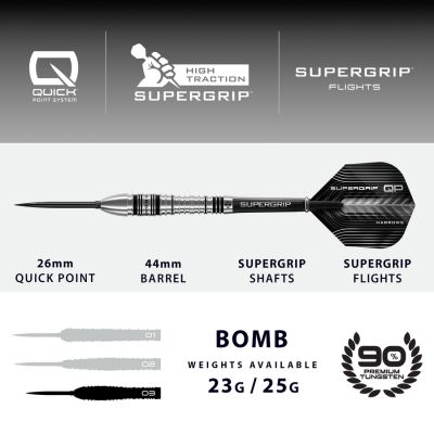 3. Rzutki Harrows SUPERGRIP QP BOMB 90% steeltip