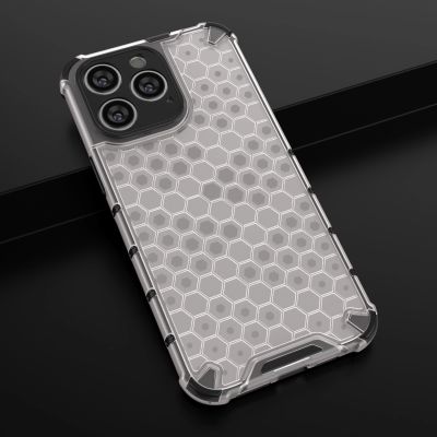 19. Honeycomb etui iPhone 14 Pro pancerny hybrydowy pokrowiec czarne