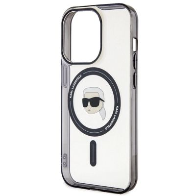 6. Etui Karl Lagerfeld IML Karl's Head MagSafe na iPhone 15 Pro - przezroczyste