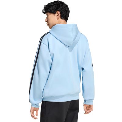 3. Bluza męska adidas Essentials 3-Stripes Fleece Full-Zip Hoodie błękitna KY4143