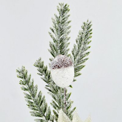 4. GAŁĄZKA DEKORACYJNA 23CM SREBRNA