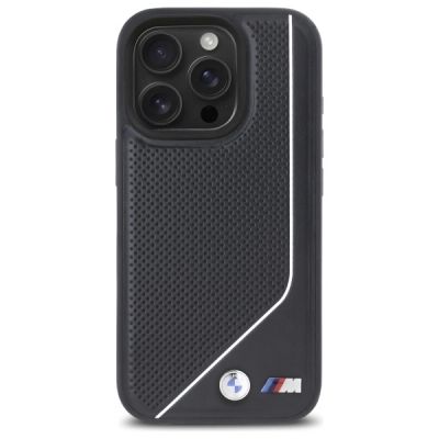3. Etui BMW M Perforated Twisted Line MagSafe na iPhone 16 Pro - czarne