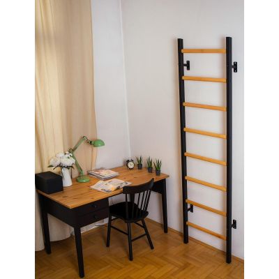 13. DRABINKA GIMNASTYCZNA DREWNIANO METALOWA NA 4 UCHWYTY BENCHK 200B