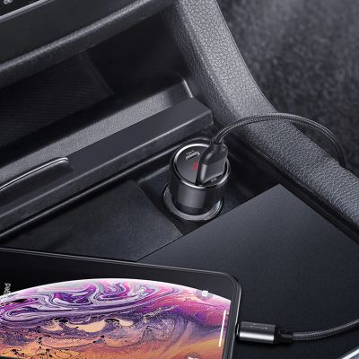 8. Ładowarka samochodowa Baseus Magic Series 45 W z wyświetlaczem 1x USB-A + 1x USB-C - czarna