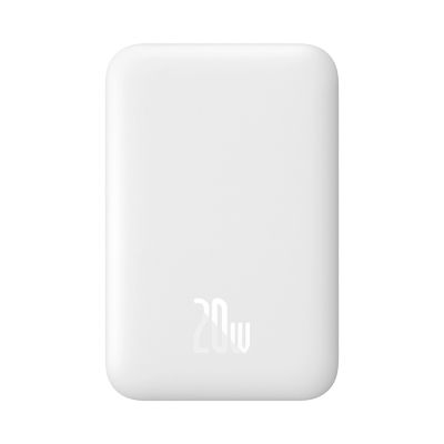 Powerbank Baseus Airpow 6000mAh 20W magnetyczny z kablem Baseus Simple USB-C - USB-C 30cm - biały