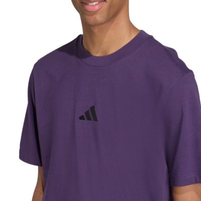 11. Koszulka męska adidas Essentials Small Logo Single Jersey fioletowa JW6232