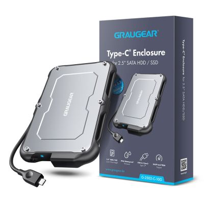 2. GRAUGEAR G-2502-C-10G obudowa do dysków twardych Obudowa HDD/SSD Czarny, Stal 2.5"