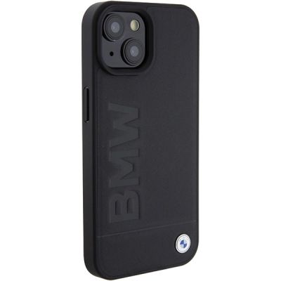 4. Etui BMW MagSafe Leather Hot Stamp na iPhone 15 Plus - czarne