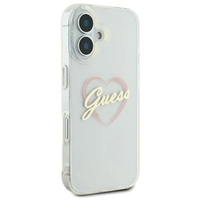 4. Etui Guess IML Heart na iPhone 16 - przezroczyste