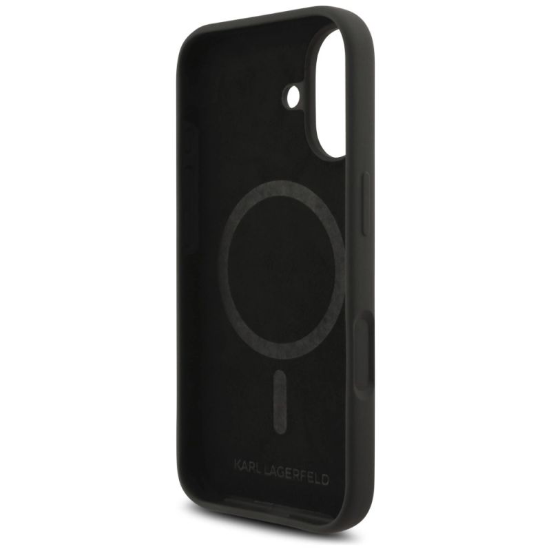 7. Etui Karl Lagerfeld Silicone Karl&Choupette Ring MagSafe na iPhone 17 - czarne